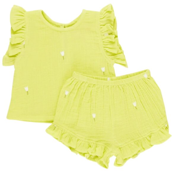 GIRLS "Roey" Two Piece Set - Tulip Embroidery - Picture 1 of 2